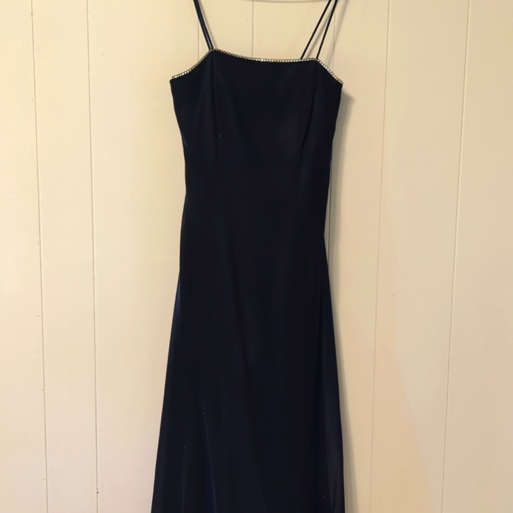Shimmery blue floor length gown size 3/4